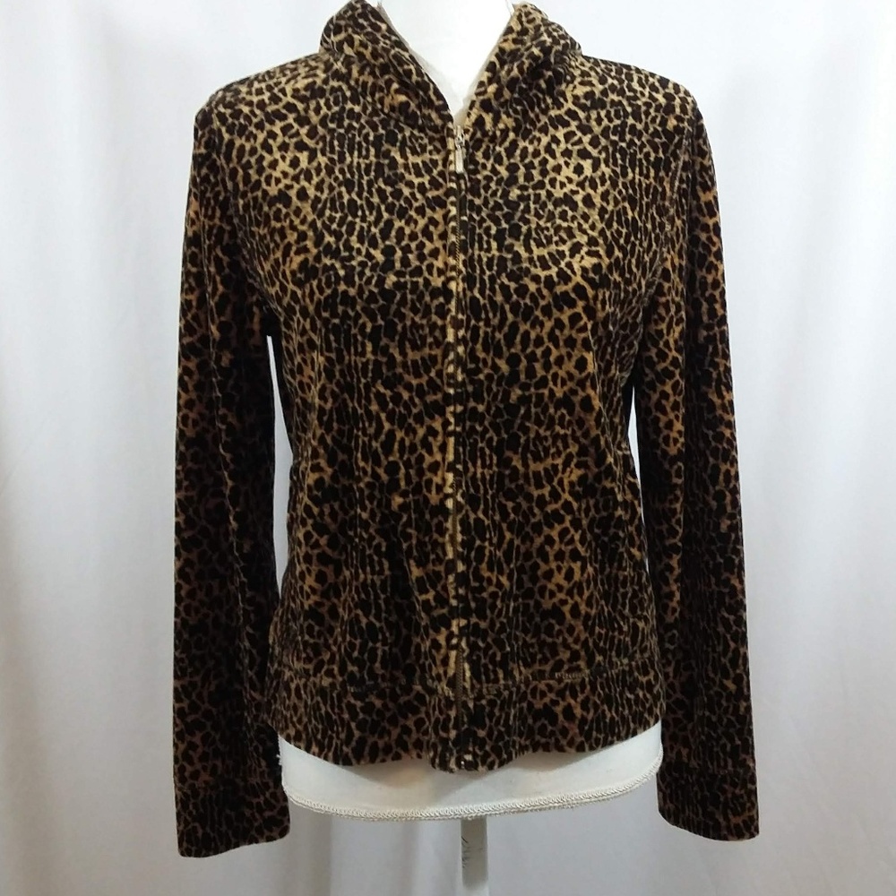 Jones New York Velour Animal Print Jacket